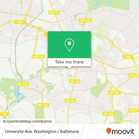 Mapa de University Ave, Towson (TOWSON), MD 21204