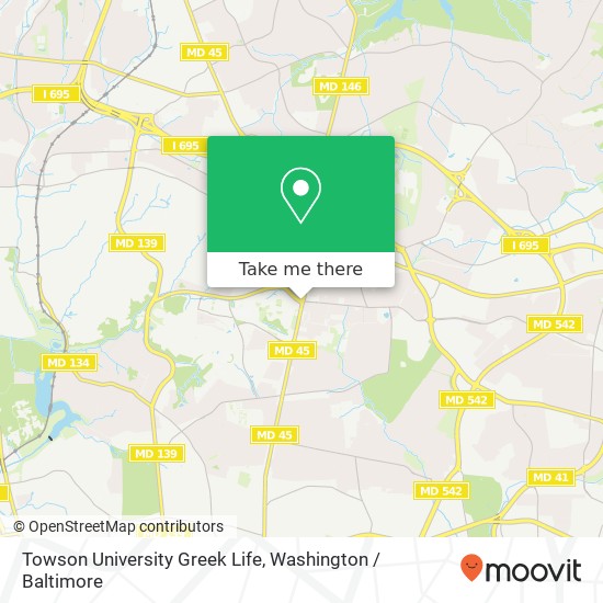 Mapa de Towson University Greek Life, Towson Byp