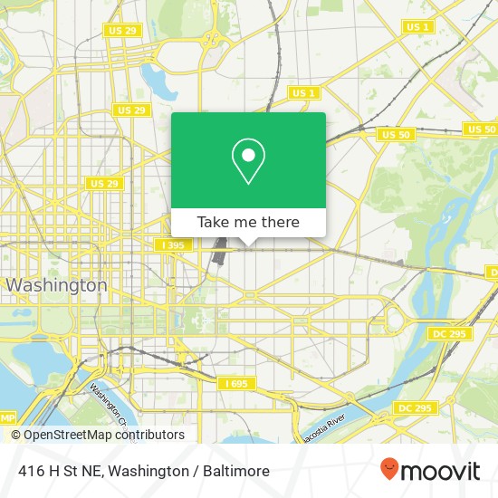 Mapa de 416 H St NE, Washington, DC 20002