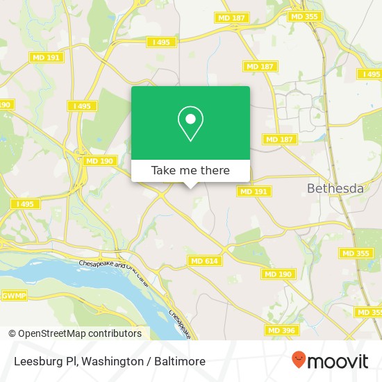 Leesburg Pl, Bethesda, MD 20817 map