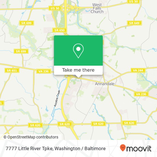 7777 Little River Tpke, Annandale, VA 22003 map