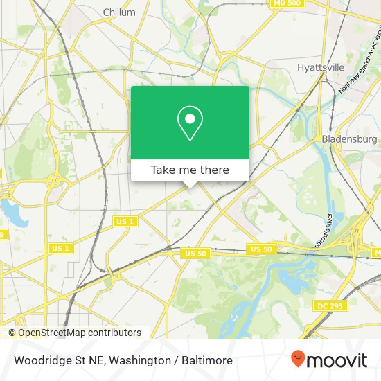 Mapa de Woodridge St NE, Washington, DC 20018