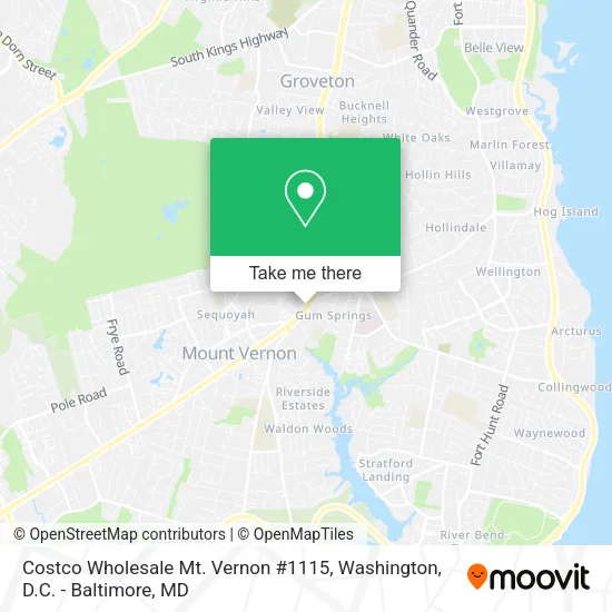 Mapa de Costco Wholesale Mt. Vernon #1115