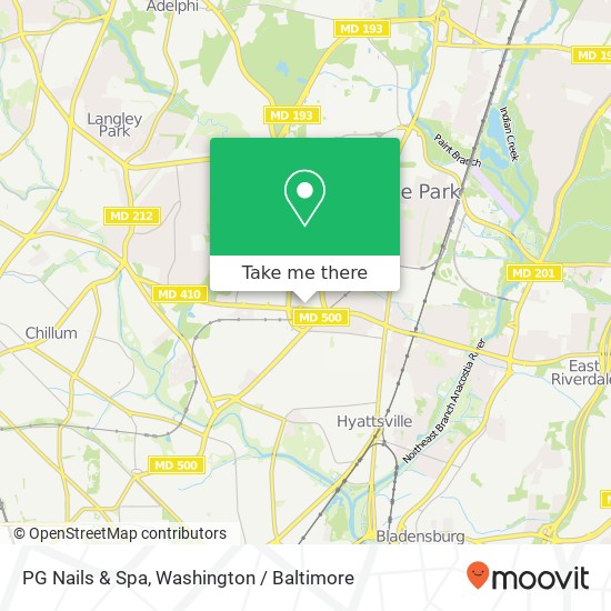 Mapa de PG Nails & Spa, 6401 America Blvd