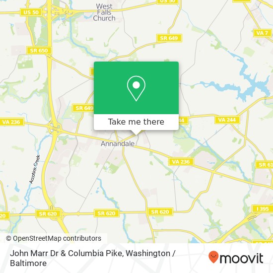 John Marr Dr & Columbia Pike map