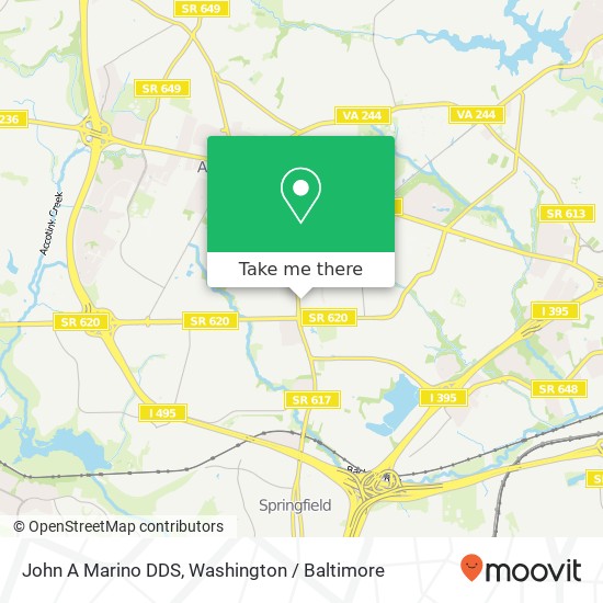 Mapa de John A Marino DDS, 5105 Backlick Rd