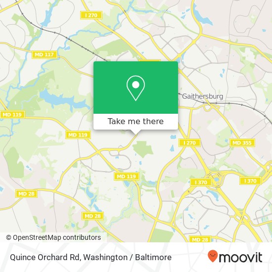 Mapa de Quince Orchard Rd, Gaithersburg, MD 20878