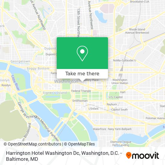 Mapa de Harrington Hotel Washington Dc