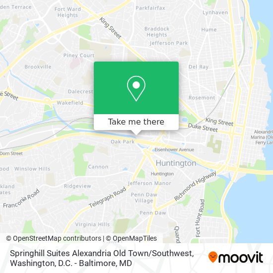 Mapa de Springhill Suites Alexandria Old Town / Southwest