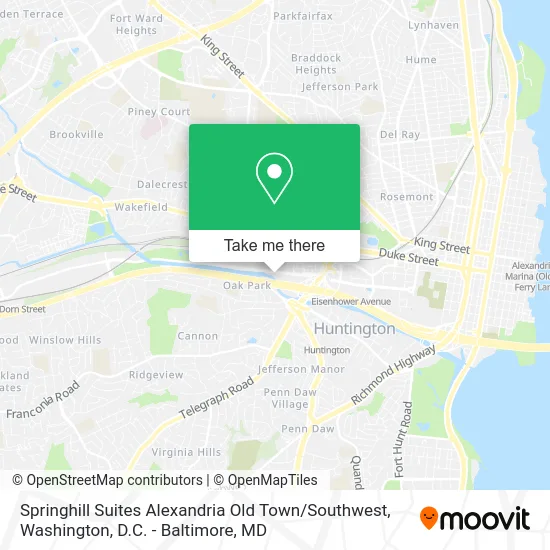 Springhill Suites Alexandria Old Town / Southwest map