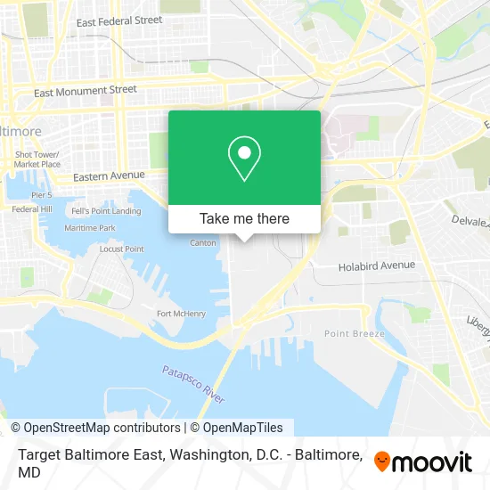 Target Baltimore East map