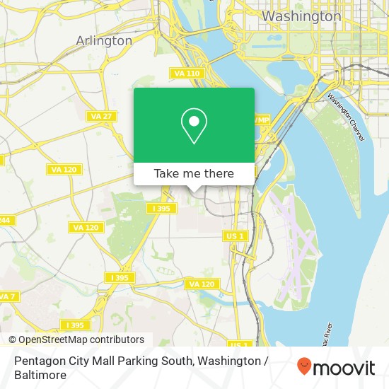 Pentagon City Mall Parking South, Arlington, VA 22202 map