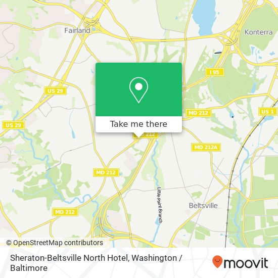 Mapa de Sheraton-Beltsville North Hotel, 4095 Powder Mill Rd