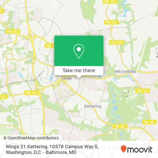 Mapa de Wings 21 Kettering, 10578 Campus Way S