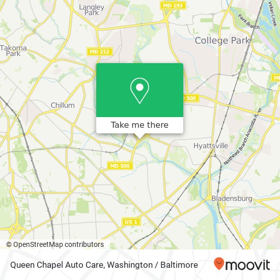 Mapa de Queen Chapel Auto Care, 5320 Queens Chapel Rd