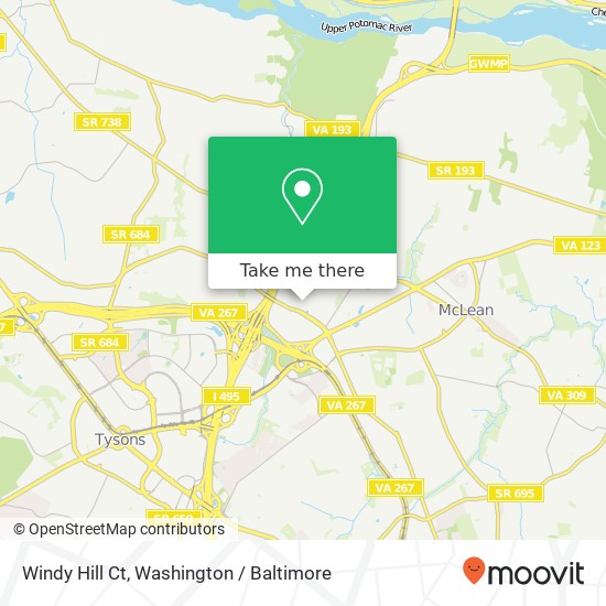 Mapa de Windy Hill Ct, McLean, VA 22102