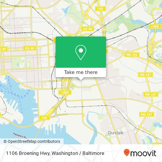 1106 Broening Hwy, Baltimore, MD 21224 map