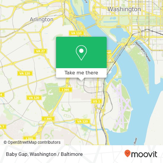 Mapa de Baby Gap, Arlington, VA 22202