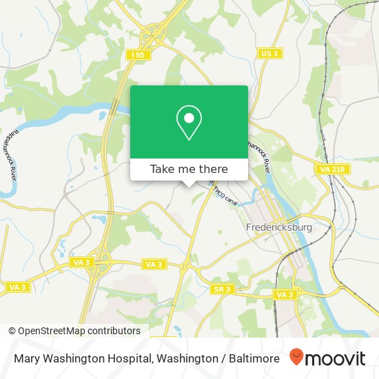 Mapa de Mary Washington Hospital