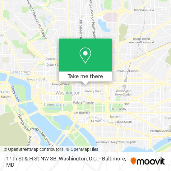 Mapa de 11th St & H St NW SB