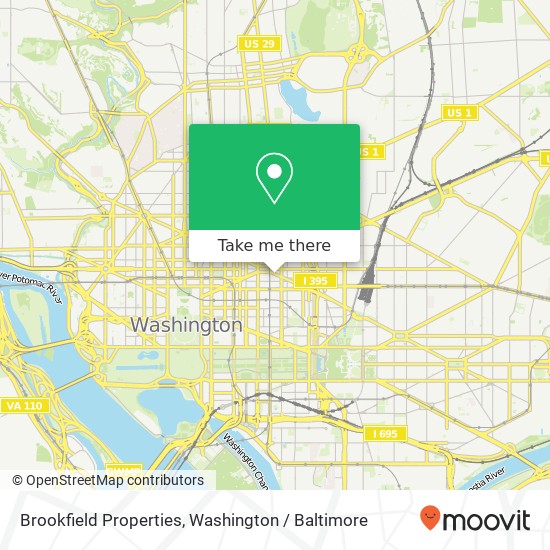 Mapa de Brookfield Properties, 650 Massachusetts Ave NW