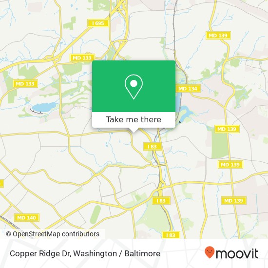 Mapa de Copper Ridge Dr, Baltimore, MD 21209