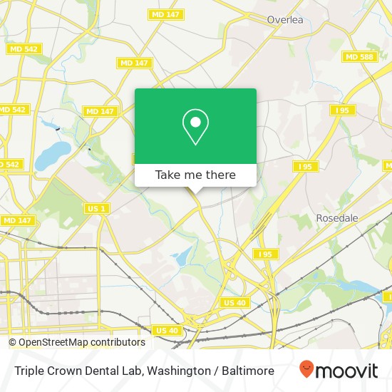 Triple Crown Dental Lab, 5200 Moravia Rd map