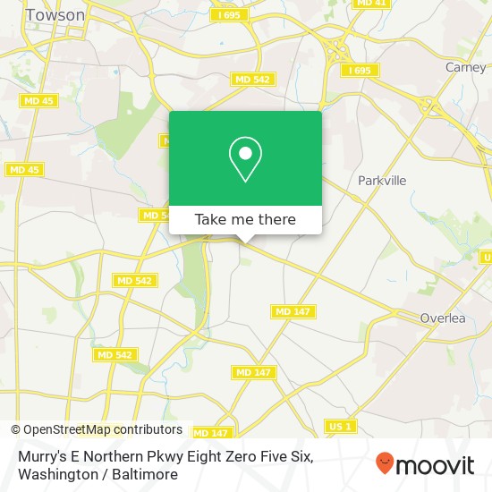 Mapa de Murry's E Northern Pkwy Eight Zero Five Six, 2317 E Northern Pkwy