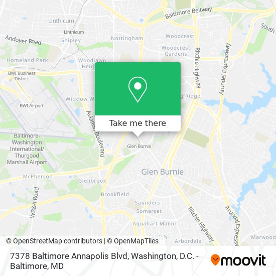 Mapa de 7378 Baltimore Annapolis Blvd