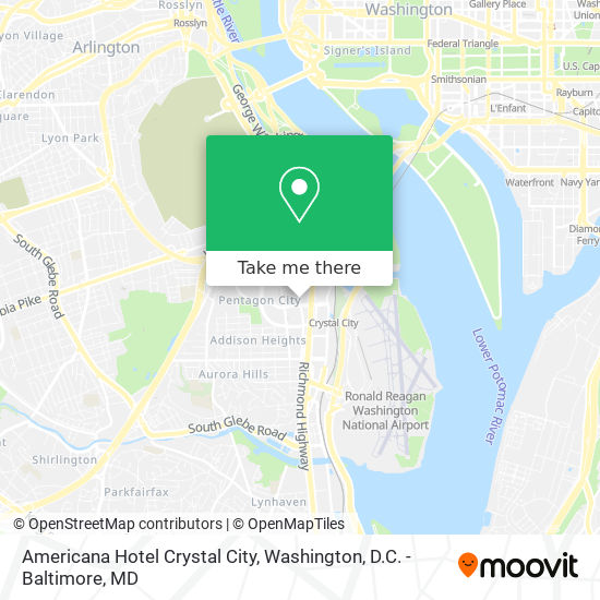Mapa de Americana Hotel Crystal City