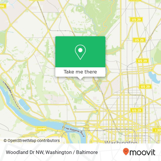 Mapa de Woodland Dr NW, Washington, DC 20008