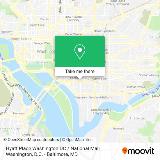 Mapa de Hyatt Place Washington DC / National Mall