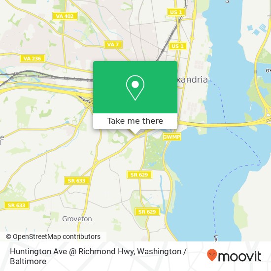 Mapa de Huntington Ave @ Richmond Hwy