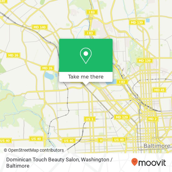 Mapa de Dominican Touch Beauty Salon, 2427 Reisterstown Rd