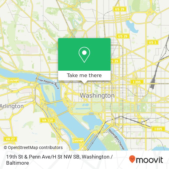 19th St & Penn Ave/H St NW SB map