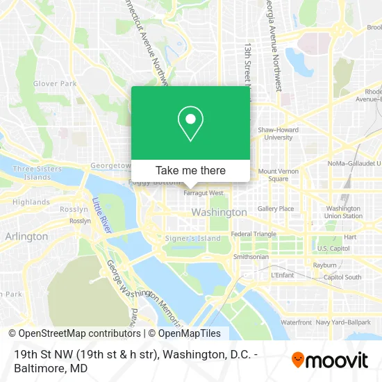Mapa de 19th St NW (19th st & h str)