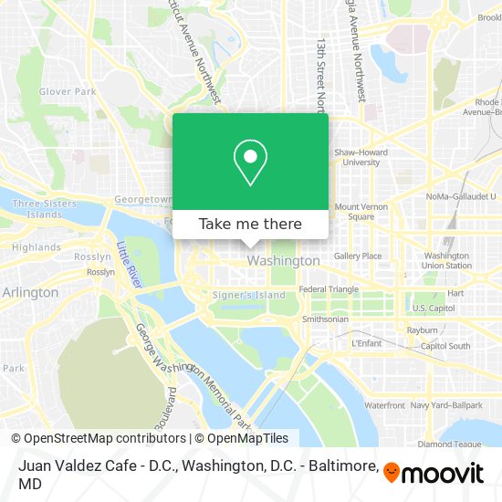 Mapa de Juan Valdez Cafe - D.C.