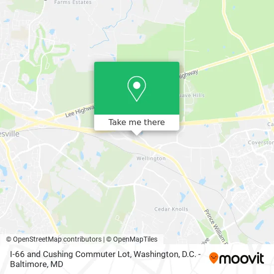 I-66 and Cushing Commuter Lot map
