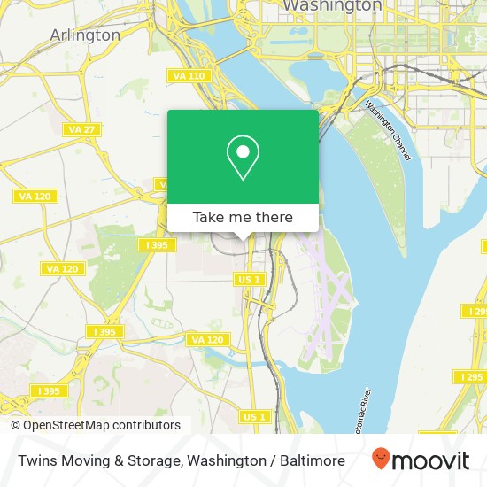 Mapa de Twins Moving & Storage, 1600 S Eads St