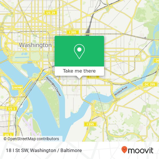 Mapa de 18 I St SW, Washington, DC 20024