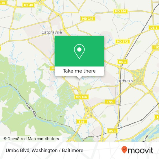 Umbc Blvd, Catonsville, MD 21228 map