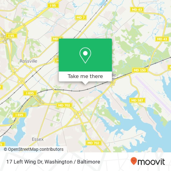 Mapa de 17 Left Wing Dr, Middle River, MD 21220