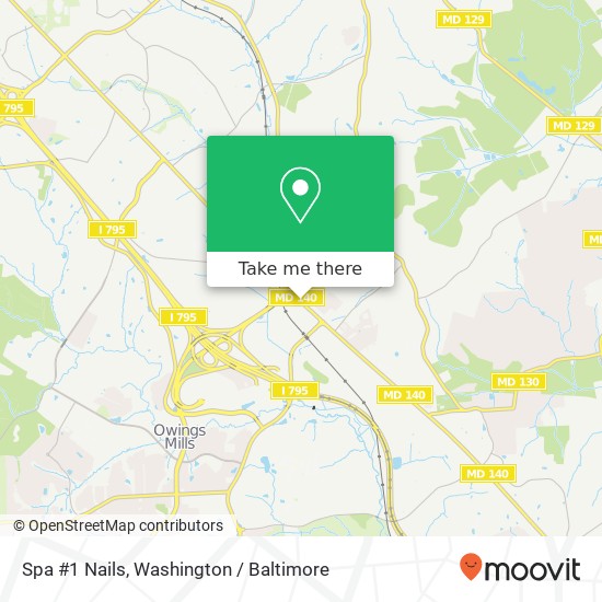 Mapa de Spa #1 Nails, 10355 Reisterstown Rd