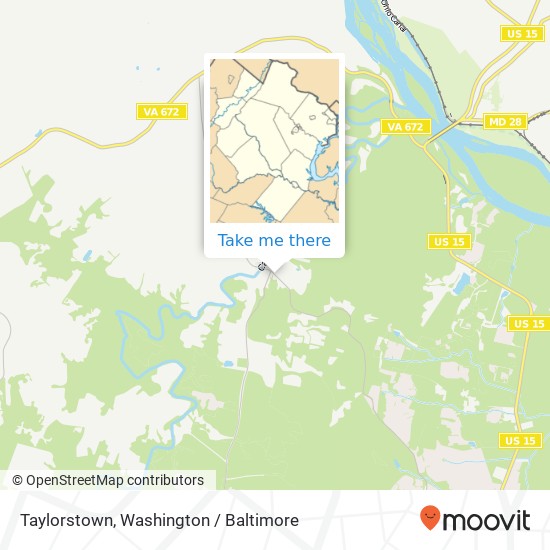 Taylorstown, Leesburg map