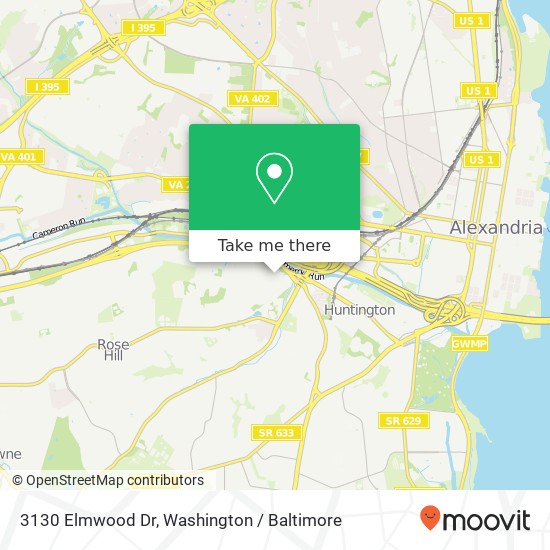 Mapa de 3130 Elmwood Dr, Alexandria, VA 22303