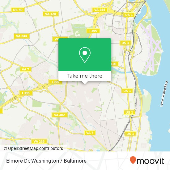 Mapa de Elmore Dr, Alexandria, VA 22302
