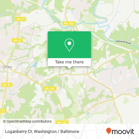 Mapa de Loganberry Ct, Sandy Spring, MD 20860