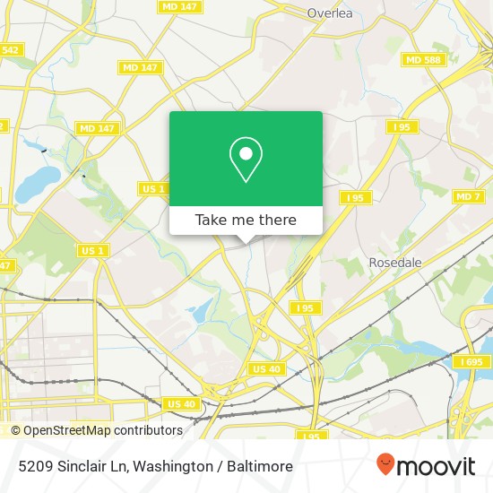 5209 Sinclair Ln, Baltimore, MD 21206 map