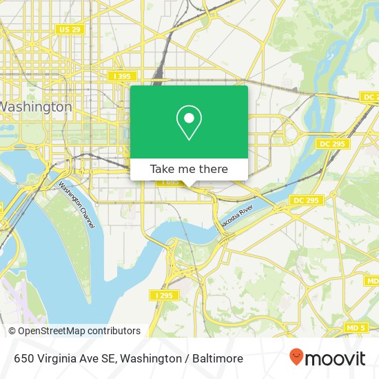 Mapa de 650 Virginia Ave SE, Washington, DC 20003