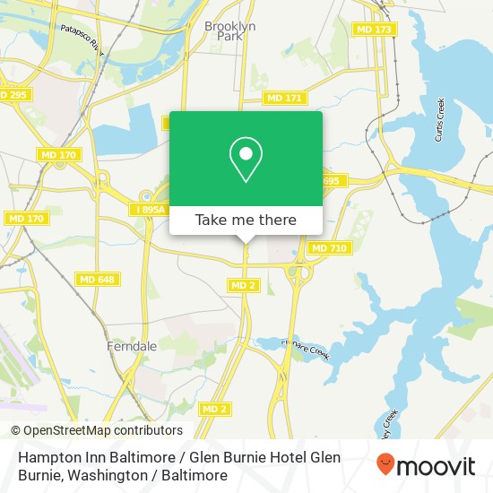 Mapa de Hampton Inn Baltimore / Glen Burnie Hotel Glen Burnie, 6617 Ritchie Hwy